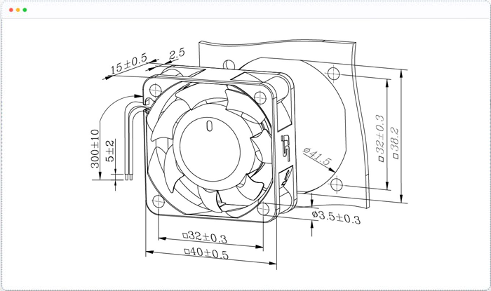 40x40x15mm DC industrial fan