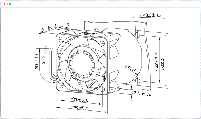 40x40x20mm DC brushless cooling fan